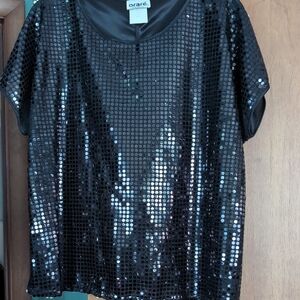 Blue Sequin Short Sleeve T-Shirt